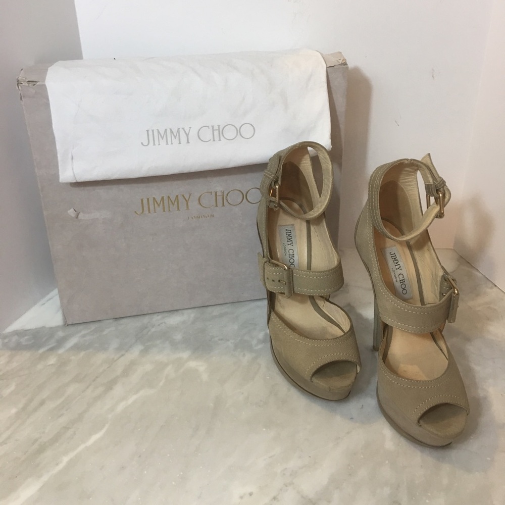 Jimmy Choo Camel Strapy Heel size 37